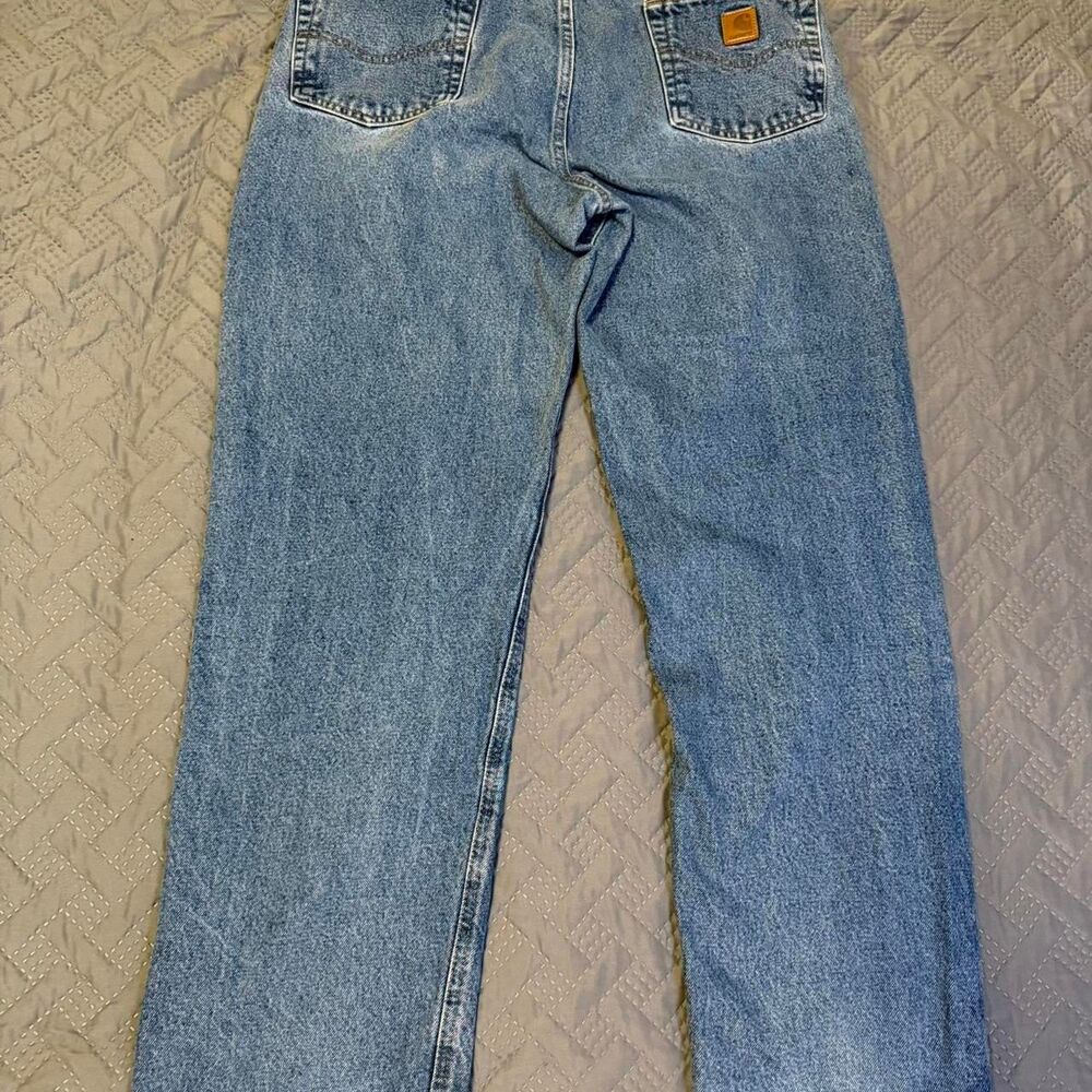 Carhartt Relaxed Fit Baggy Size 38x34 Denim Jeans Workwear Durable Pants